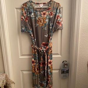 Lularoe Marley Dress 2X stripes and flowers